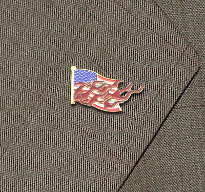 Burning Flag Lapel Pin